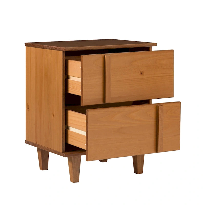 Middlebrook Mid-Century Modern Detailed Solid Wood Nightstand