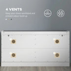 Entryway Bench with 2 Flip Drawers, Seating Cushion, and 2 Vents for 8 Pairs of Shoes for Hallway