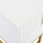 White+Gold 70.8 TV Stand with Gold Handles & Cabinets for 80 TVs