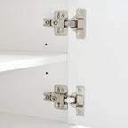 White+Gold 70.8 TV Stand with Gold Handles & Cabinets for 80 TVs