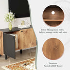 Mid Century TV Stand with 3 Cabinets, Media Console Table for TVs up to 70, Entertainment Center with Storage