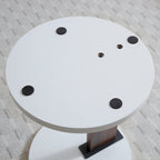 2 Set Coffee table,Rotating Table with 2 Drawers,High wood 2-Tier Center Table with Storage,Square Table with Swivel Tabletop