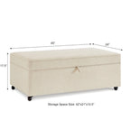 Modern Large Comfort Sofa Ottoman with Storage,Storage Ottoman