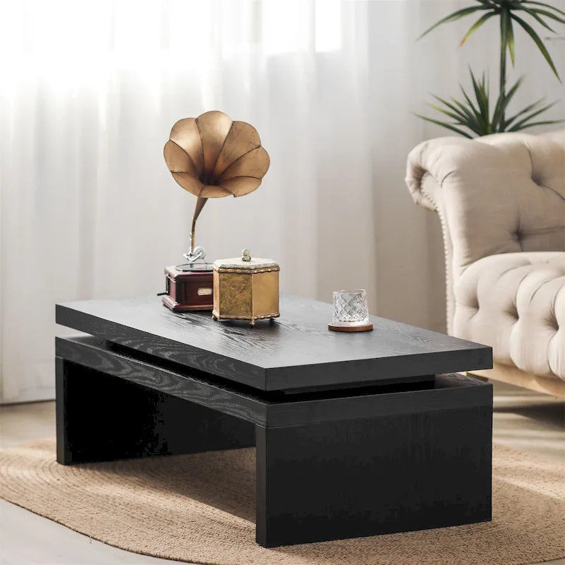 Modern Black Wooden Coffee Table
