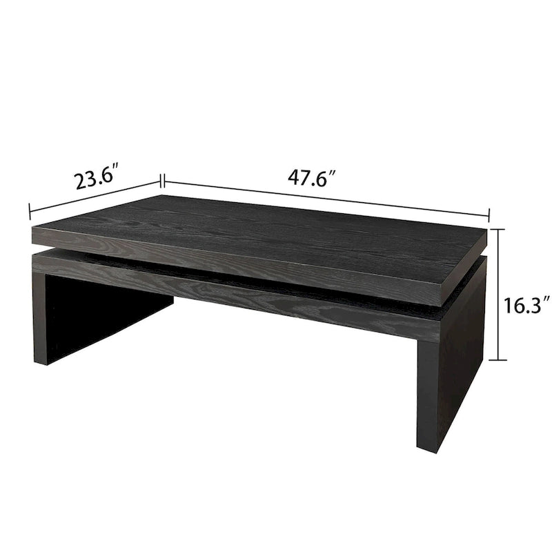 Modern Black Wooden Coffee Table