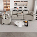 126 L-shaped Sofa Sectional Sofa Couch Pull-out Sofa Bed with Charging Devices and Cup Holders for Living Room, Beige