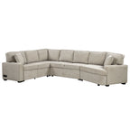 126 L-shaped Sofa Sectional Sofa Couch Pull-out Sofa Bed with Charging Devices and Cup Holders for Living Room, Beige