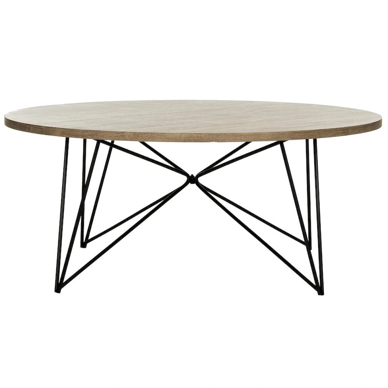 SAFAVIEH Mid-Century Modern Maris Light Grey/Black Coffee Table - 34W x 34D x 14H