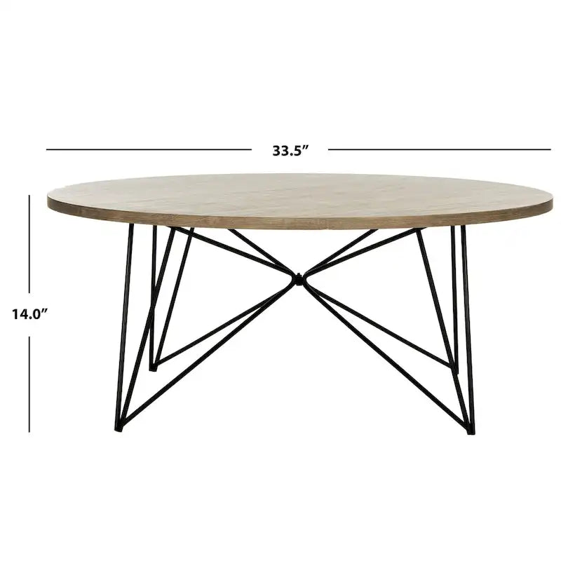 SAFAVIEH Mid-Century Modern Maris Light Grey/Black Coffee Table - 34W x 34D x 14H
