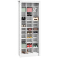 71 Tall Shoe Rack Storage Organizer, Narrow Shoe Cabinet for Entryway with Open Cubes for 36 Pairs, White