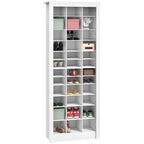 71 Tall Shoe Rack Storage Organizer, Narrow Shoe Cabinet for Entryway with Open Cubes for 36 Pairs, White