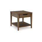 Howie Side End Table, Drawer and Shelf, Rectangular 26 Inch Brown Wood