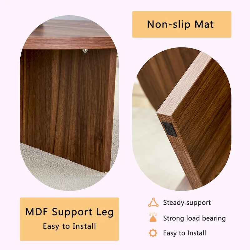 Modern Round MDF Coffee Table Durable Living Room Center Table