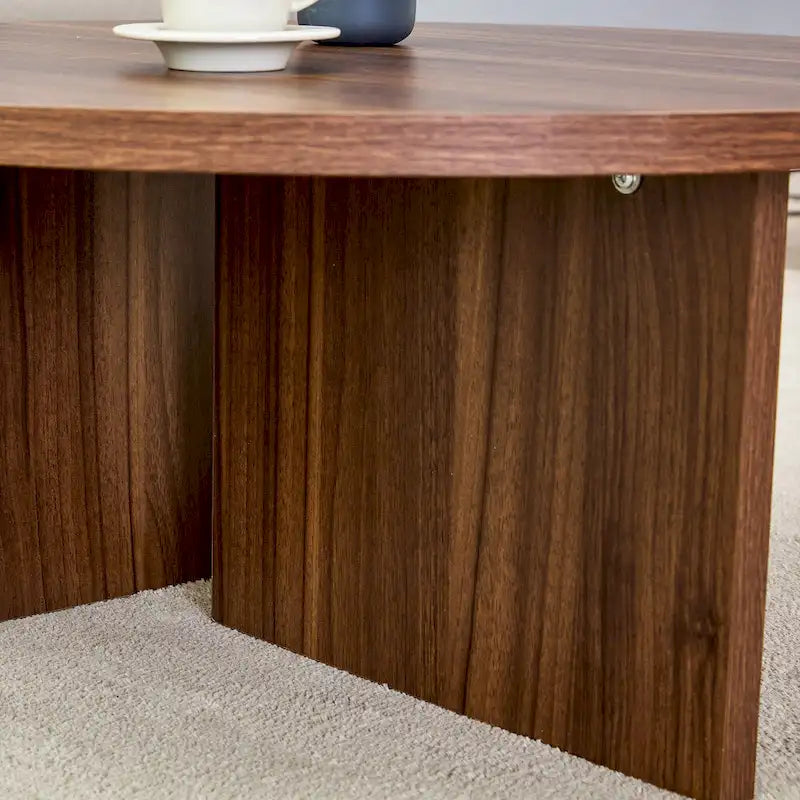 Modern Round MDF Coffee Table Durable Living Room Center Table