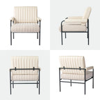 Glitzhome Set of 2 29.5W Leatherette and Fabric Combination Armchairs With Padded Arms - 29.5 W x 34 H x 30 D