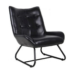 Glitzhome 35.5H Leatherette Wingback Accent Chair With Metal Legs