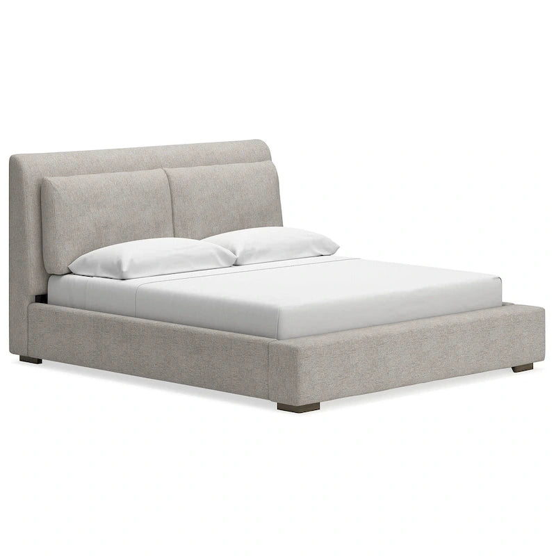 Signature Design by Ashley Cabalynn Light Brown Upholstered Platform Bed