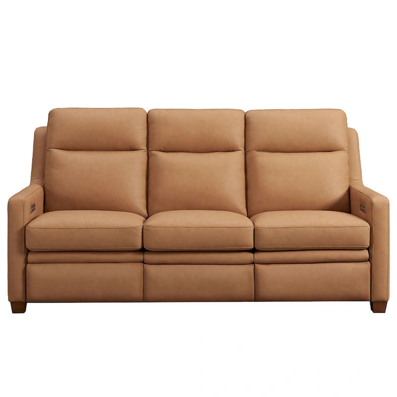 Genuine Leather Recliner Sofa 78 Triple-Motor Power Zero-Wall Reclining 3-Seat Sofa with USB&USB-C Port