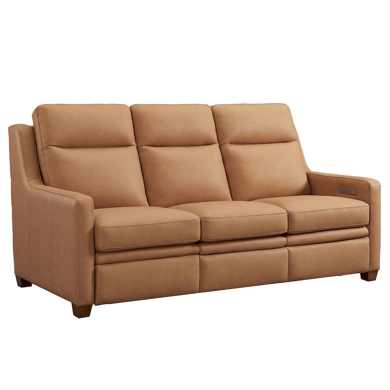 Genuine Leather Recliner Sofa 78 Triple-Motor Power Zero-Wall Reclining 3-Seat Sofa with USB&USB-C Port