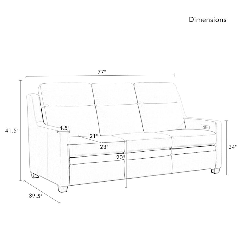 Genuine Leather Recliner Sofa 78 Triple-Motor Power Zero-Wall Reclining 3-Seat Sofa with USB&USB-C Port