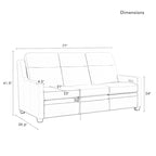 Genuine Leather Recliner Sofa 78 Triple-Motor Power Zero-Wall Reclining 3-Seat Sofa with USB&USB-C Port