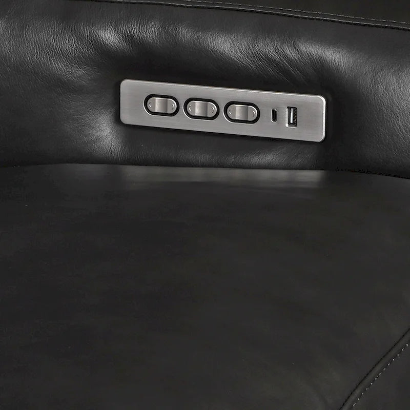 Genuine Leather Recliner Sofa 78 Triple-Motor Power Zero-Wall Reclining 3-Seat Sofa with USB&USB-C Port