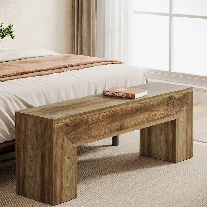 47 Inches Wooden Entryway Shoe Bench Storage Bench - 11.81D x 47.24W x 17.72H