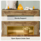 47 Inches Wooden Entryway Shoe Bench Storage Bench - 11.81D x 47.24W x 17.72H