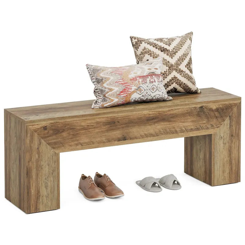 47 Inches Wooden Entryway Shoe Bench Storage Bench - 11.81D x 47.24W x 17.72H