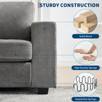 70 Chenille Loveseat Sofa with USB Charging  Modern Sectional w/Storage Pockets & Removable Cover for Living Room,