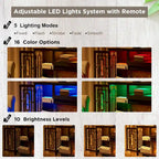 Farmhouse 3-Sided Glass Fireplace TV Stand for 75 TV, Media Console