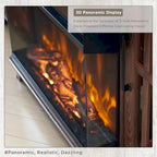 Farmhouse 3-Sided Glass Fireplace TV Stand for 75 TV, Media Console