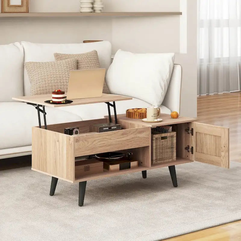 Costway Lift Top Coffee Table with Storage Hidden Compartment Cabinet - See Details