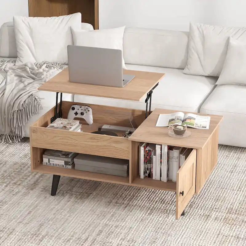 Costway Lift Top Coffee Table with Storage Hidden Compartment Cabinet - See Details
