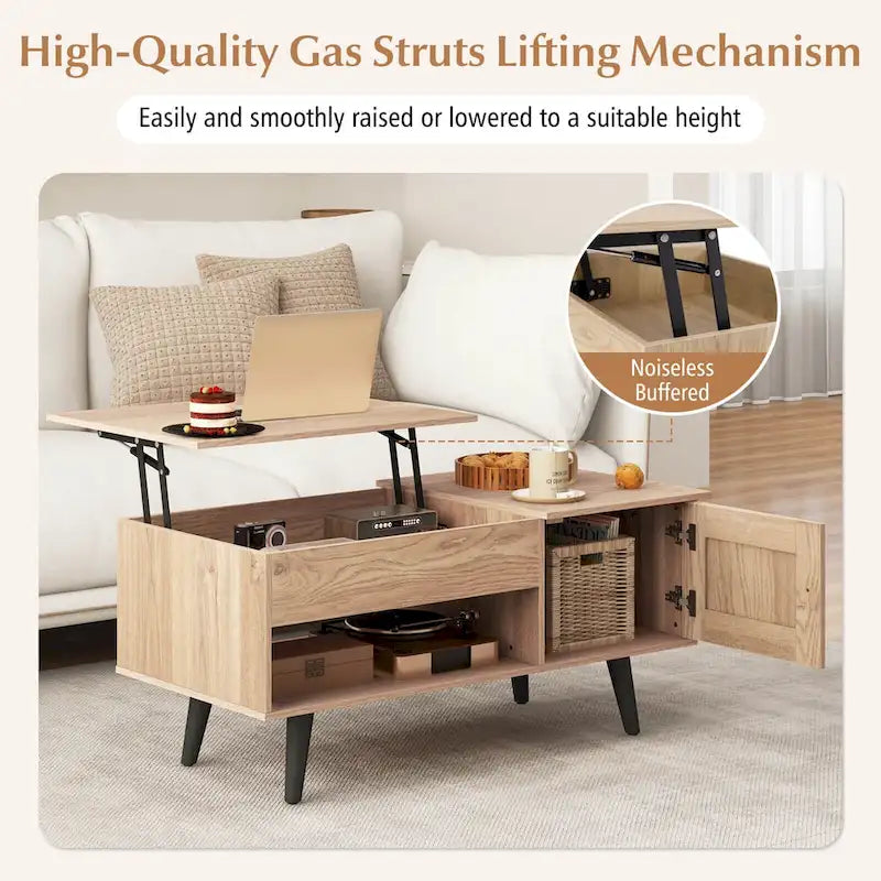 Costway Lift Top Coffee Table with Storage Hidden Compartment Cabinet - See Details