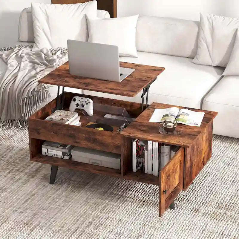 Costway Lift Top Coffee Table with Storage Hidden Compartment Cabinet - See Details
