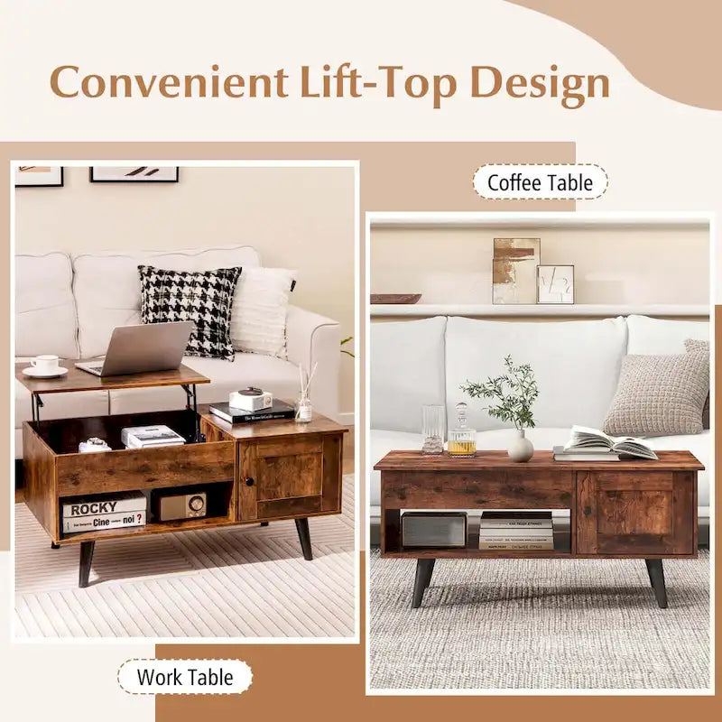 Costway Lift Top Coffee Table with Storage Hidden Compartment Cabinet - See Details
