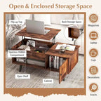 Costway Lift Top Coffee Table with Storage Hidden Compartment Cabinet - See Details