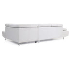 Adjustable Faux Leather L Shape Sectional Sofa - 109 - White