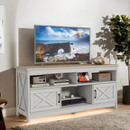 Moasis Farmhouse 59 TV Stand Media Console Entertainment Center with Storage Cabinets and Shelves