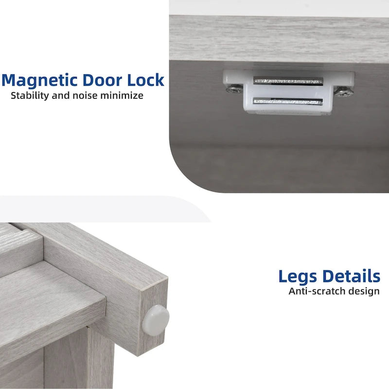 Moasis Farmhouse 59 TV Stand Media Console Entertainment Center with Storage Cabinets and Shelves