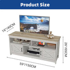 Moasis Farmhouse 59 TV Stand Media Console Entertainment Center with Storage Cabinets and Shelves