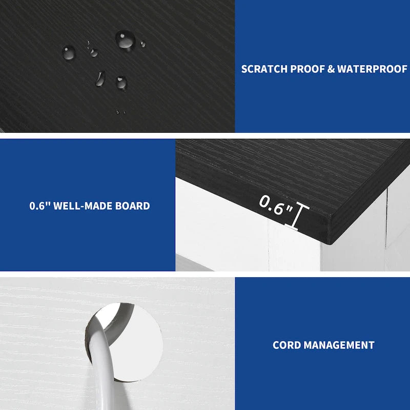 Moasis Farmhouse 59 TV Stand Media Console Entertainment Center with Storage Cabinets and Shelves