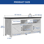 Moasis Farmhouse 59 TV Stand Media Console Entertainment Center with Storage Cabinets and Shelves
