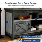 Moasis Farmhouse 59 TV Stand Media Console Entertainment Center with Storage Cabinets and Shelves