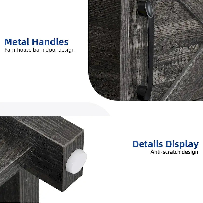 Moasis Farmhouse 59 TV Stand Media Console Entertainment Center with Storage Cabinets and Shelves