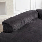 114 Chenille Cloud Sectional Sofa with Extra Deep Seating, and 4 Throw Pillows & No-Assembly Design