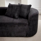 114 Chenille Cloud Sectional Sofa with Extra Deep Seating, and 4 Throw Pillows & No-Assembly Design