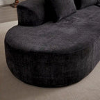 114 Chenille Cloud Sectional Sofa with Extra Deep Seating, and 4 Throw Pillows & No-Assembly Design