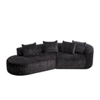 114 Chenille Cloud Sectional Sofa with Extra Deep Seating, and 4 Throw Pillows & No-Assembly Design